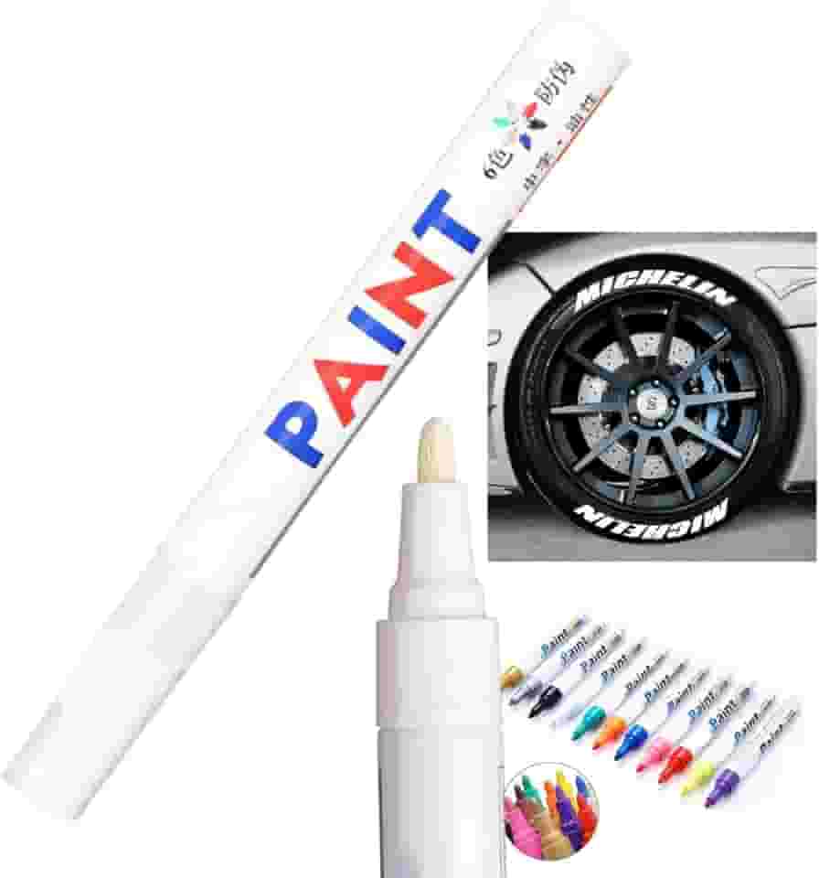 Caneta Reparadora Tira Risco Automóveis Carro Moto Caminhões Pintar e Retocar Pneu Azulejo e Tênis Uso Escolar Marca Texto