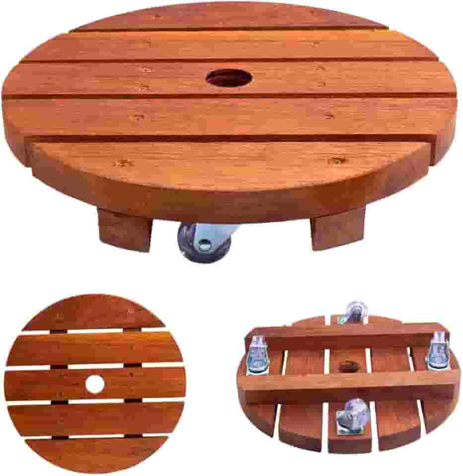 Suporte Para Vaso De Planta Redondo Rodinhas rodizio de Cristal 30 Cm