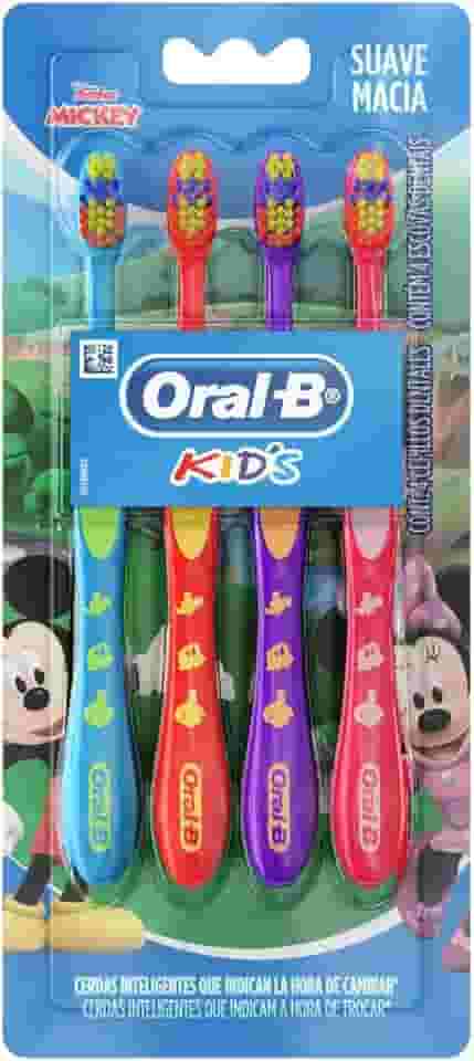 Oral-B Kids Escova de Dente Infantil com Cerdas Suaves, 4 Unidades