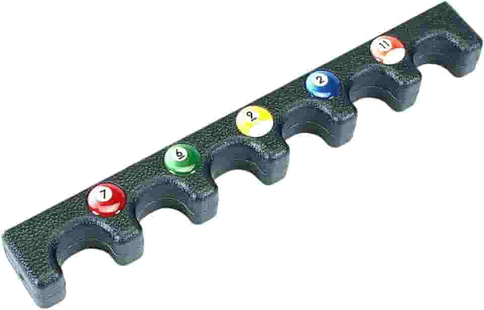 Colaxi Suporte para tacos de sinuca com 6 compartimentos, suporte para tacos de bilhar montado na parede, para de bilhar para adultos, família, amigos, grupo