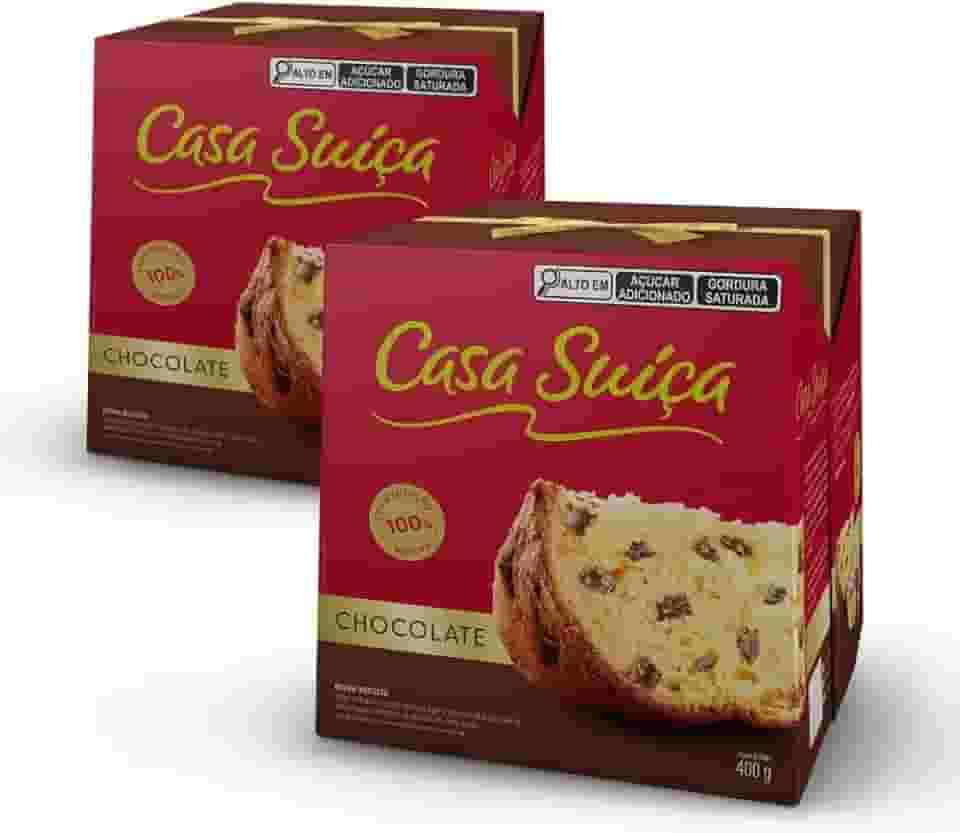 2 Panetones Casa Suíça Chocolate, Chocotone 400g