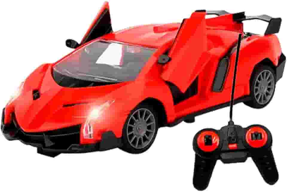 Carrinho Controle Remoto Brinquedo Abre A Porta 7 Funções Rápido Forte (VERMELHO)