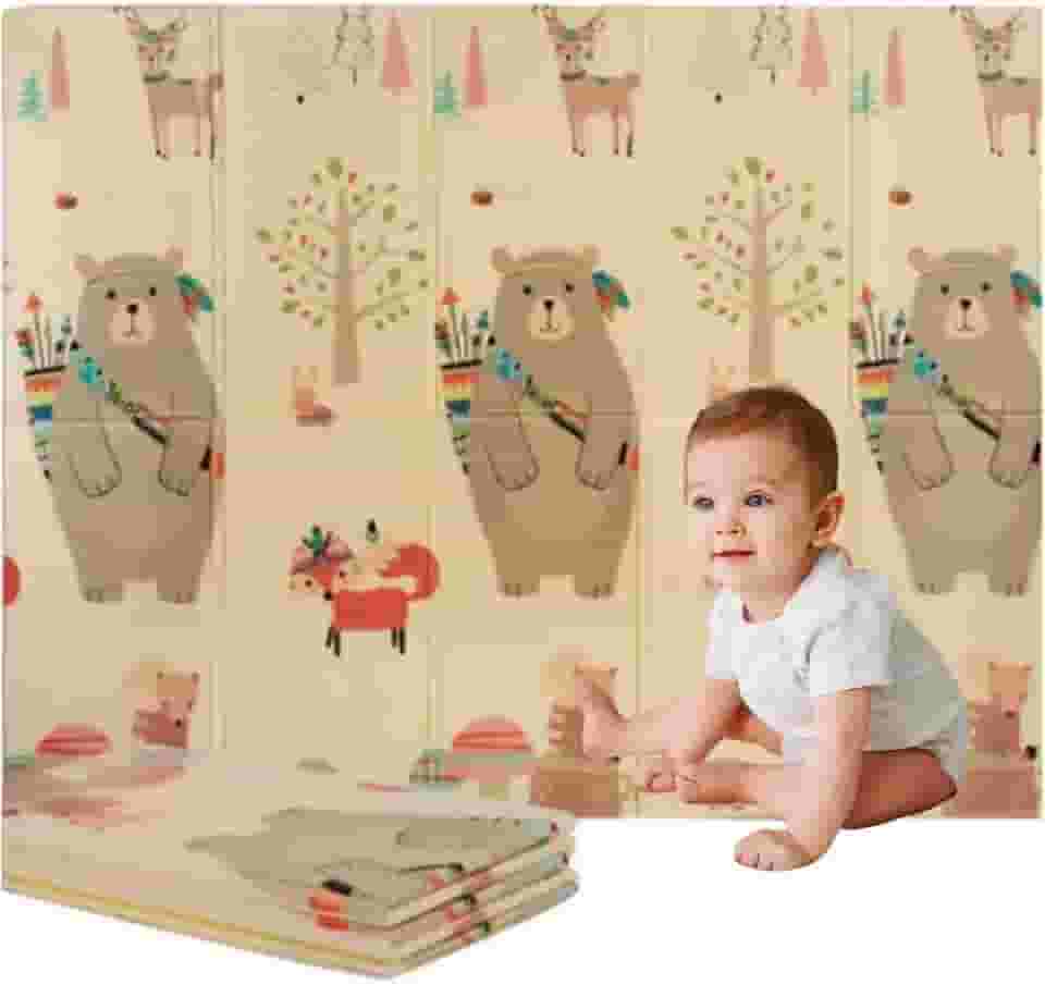 Tapete Térmico Infantil Atividades Dupla Face Dobrável 150x200cm Original Baby Toys® (Urso Floresta 1cm)