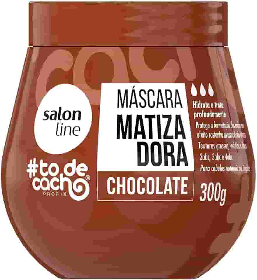 Salon Line, Máscara Matizadora, #TodeCacho, Chocolate, Vegano - Para Cabelos Ondulados, Cacheados e Crespos, 300 g