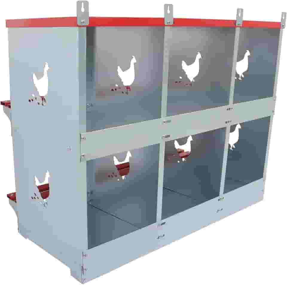 LiGuVCY 6 compartimentos caixas de ninho de galinha caixa de metal montagem na parede coleção fácil de ovos para galinhas galinhas patos