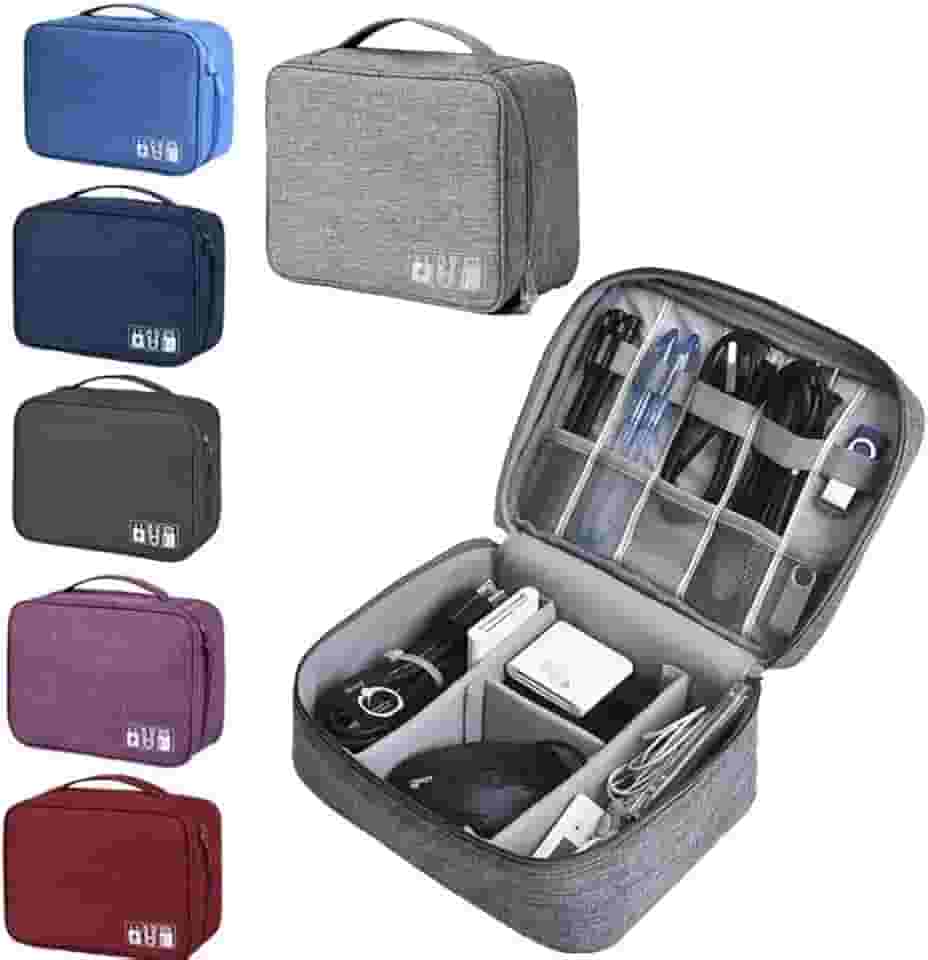 Estojo Organizador de Acessórios Eletrônicos Portátil – Bolsa Multiuso Portátil com Compartimentos