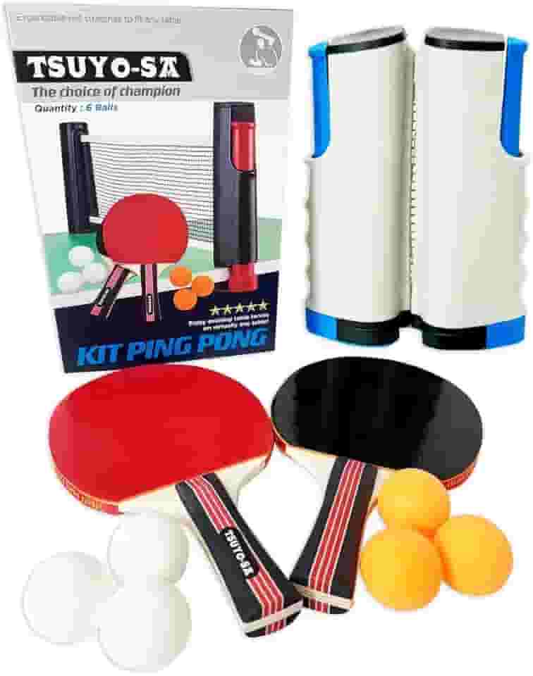 Kit Ping Pong Profissional 6 Bolas 2 Raquetes Rede Retrátil