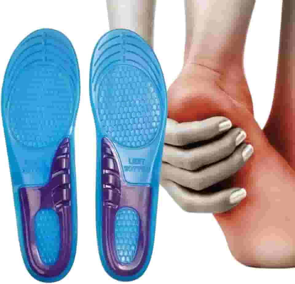 Palmilha Ortopédica Gel para Dor nos Pés, Fascite Plantar, Esporão de Calcâneo, Joelhos e Costas – Conforto Diário, Absorção de Impactos e Uso Esportivo - Palmilha de Silicone - LealShop
