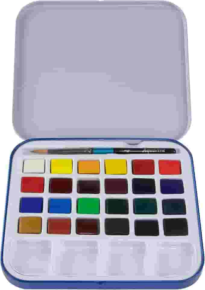 DALER ROWNEY Estojo Metálico Aquarela Aquafine Pastilhas 24 cores