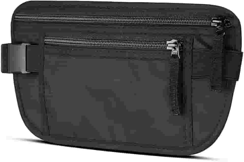 Pochete Doleira Para Corrida Caminhada Esportes Rotina Invisivel Antifurto Masculina Feminina Preta Discreta Alça Ajustável