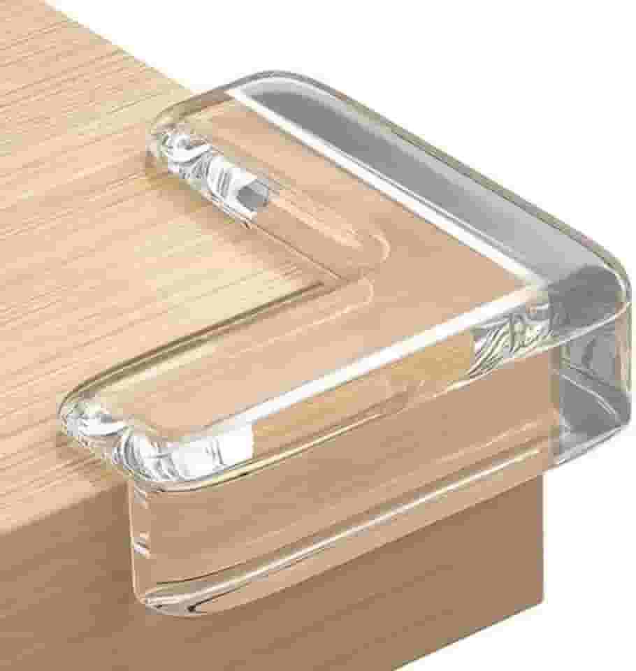 Protetor Para Quina De Mesa De Silicone 2 Conjuntos 8 Unidades Silicone Transparente Segurança para Bebês e Crianças Proteção para Móveis, Mesas Fácil de Instalar e Flexível Ideal para Casa Original