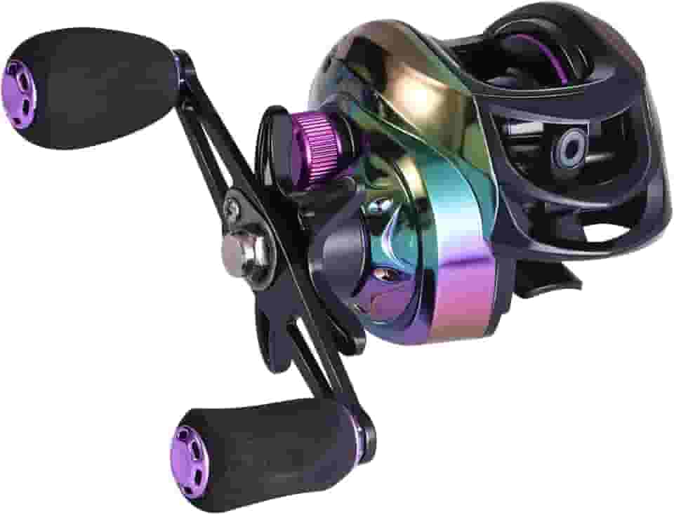 Carretilha de pesca Sougayilang Baitcasting com 9 + 1 rolamentos anti-reverso, relação de transmissão de alta velocidade 8,1:1