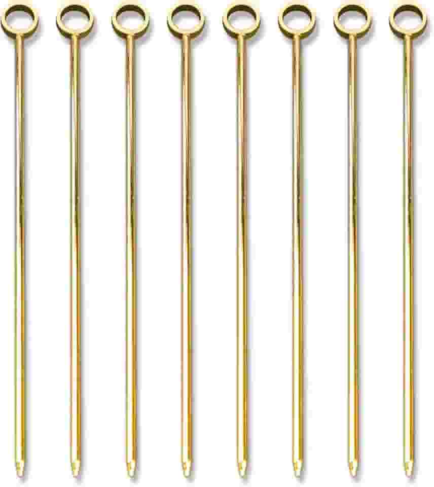 PuTwo Picaretas de Martini de aço inoxidável, pacote com 10 cm de ouro