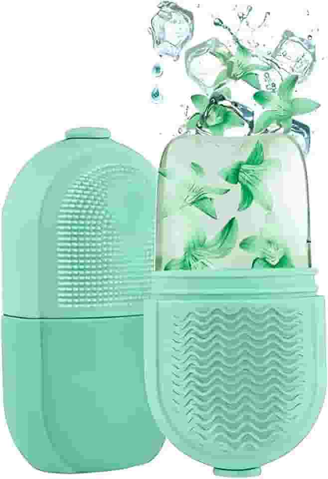 Massageador De Rolo De Gelo Para o Rosto, Área Dos Olhos e Pescoço , Reduz Inchaço e Olheiras , Melhora o Aspecto Viçoso e Saudável da Pele , Reduz Inflamaçoes e Melhora A Circulação, Cerdas Para Limpeza De Pele FONSES (Verde)