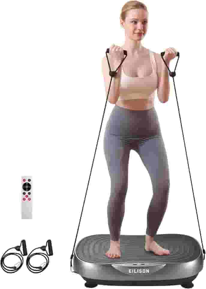 EILISON Máquina de Exercícios de Placa Vibratória Glory-Equipamento de Plataforma de Fitness Vibratória para Exercícios de Corpo Inteiro para Exercícios Em Casa E Viagens, Perda de Peso, Tonificação E
