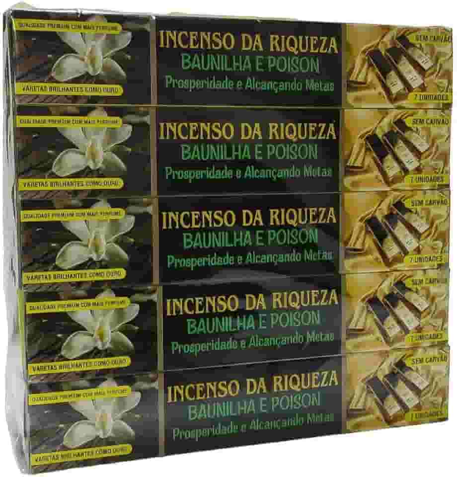 Incenso da Riqueza Baunilha e Poison - Prosperidade e Acançando Metas 3cxs.7v