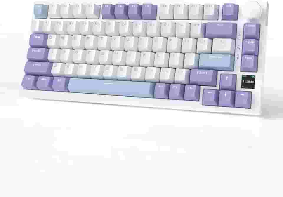 AJAZZ Teclado mecânico AK820PRO 75% Hot Swap com montagem em gaxeta com tela TFT, 4000mAh BT/2,4G/LED RGB virado para sul, controle de botão para E-Sport/Windows/Mac, interruptor de presente