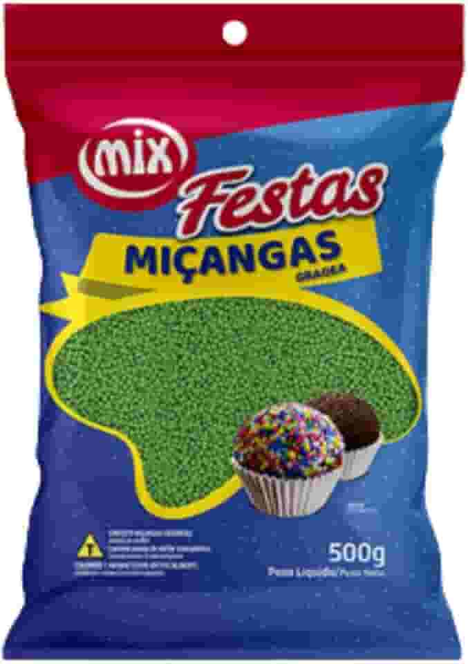 Confeito Miçanga Granulado Brigadeiro, Doces, Confeitaria Várias Cores 500g (Verde)