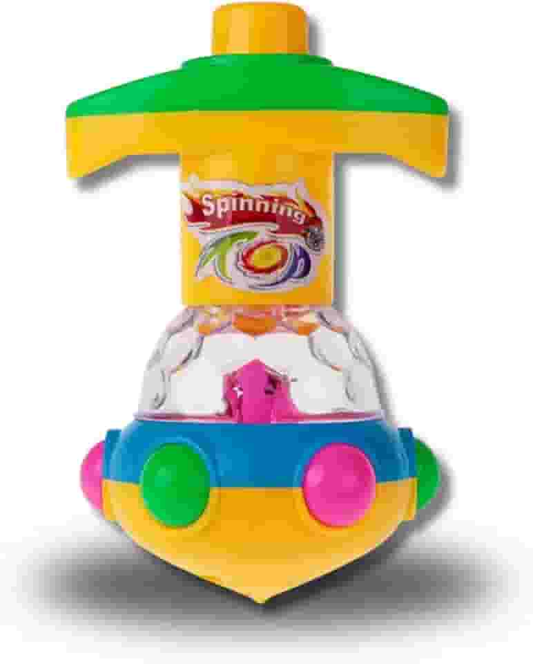 Pião Colorido Brinquedo Infantil com Lançador - Gira Rápido, Plástico Resistente - Nave Espacial