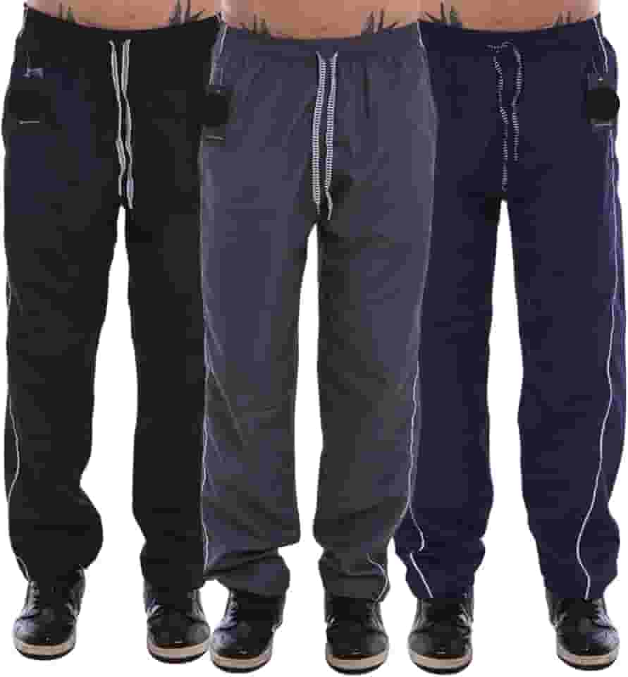 Kit 3 Calças Masculina Tactel Treino Escolar Bolsos Academia