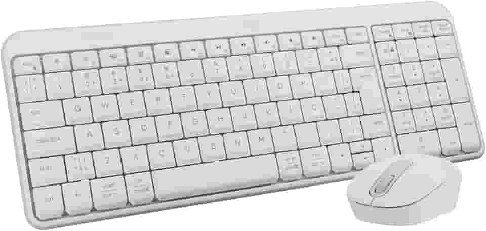 Combo Teclado e Mouse Sem Fio Logitech MK250 Bluetooth com Conectividade Rápida e Fácil, Design Compacto, Mouse Ambidestro, Layout ABNT2, Construção Durável, Compatível com PC e Mac - Branco