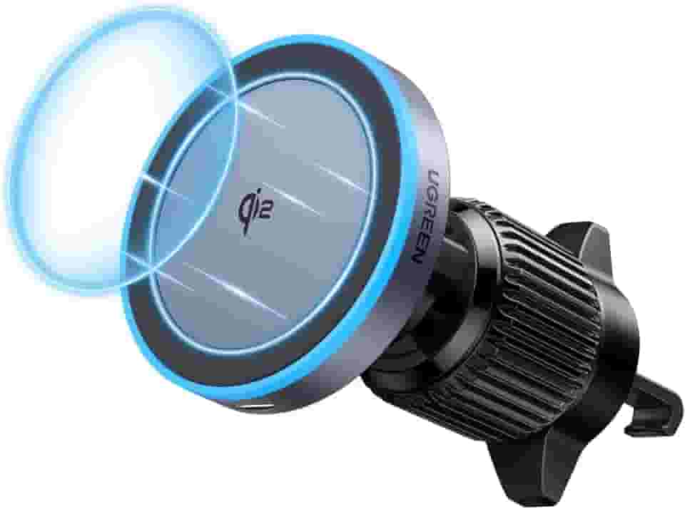 UGREEN Carregador de carro Qi2 de 15 W para MagSafe, compatível com carregador de carro MagSafe, carregamento rápido, suporte magnético para telefone de carro, carregador de carro sem fio para iPhone