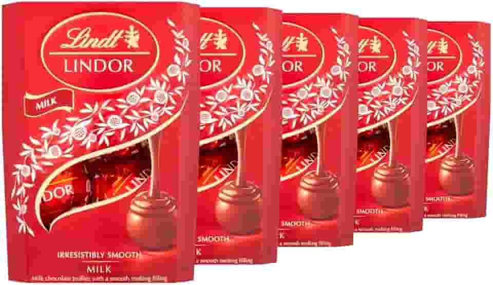 5 Caixas de 37g, Bombons de Chocolate Suiço, Lindt Lindor