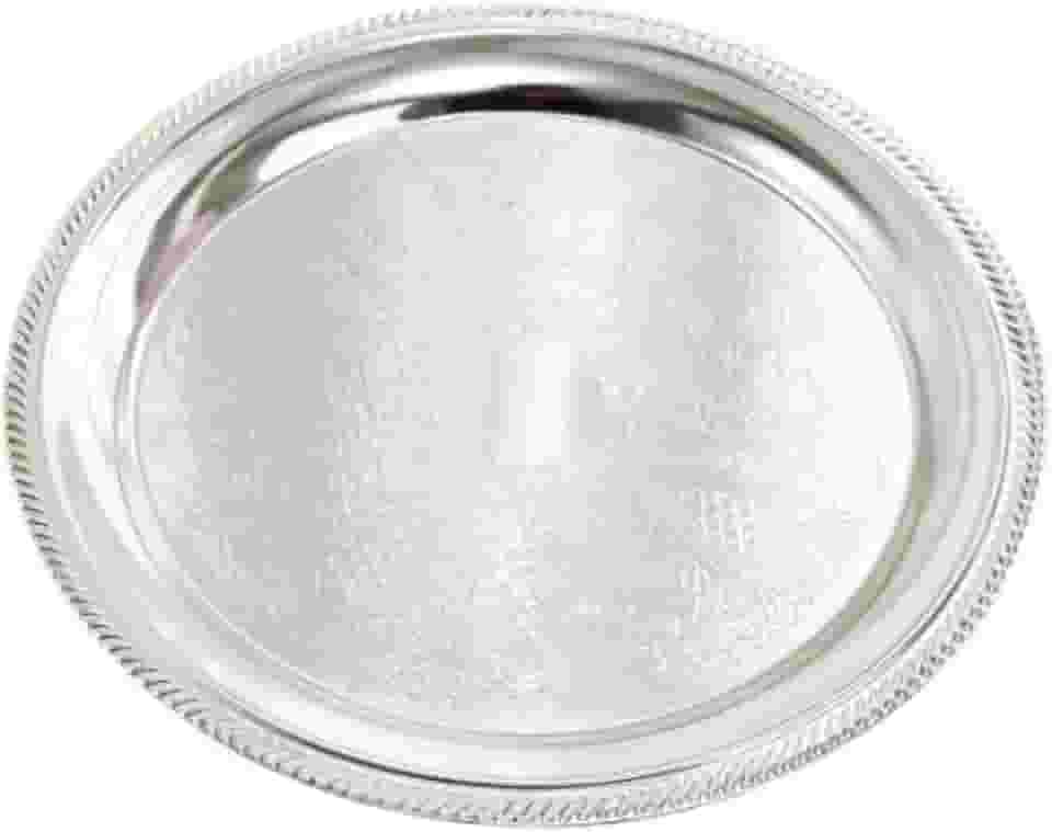 Prato de Jantar, Prato de Servir para Camping, Prato de Metal para Cozinha, Prato de Liga de Alumínio para Casa, Churrasco, Cozinha, Hotel, Tiramisu, Prata, Tamanho real