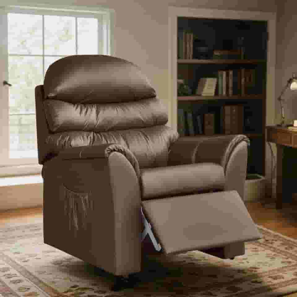Poltrona Hospitalar Reclinável do Papai com Encosto para Descanso Corano Marrom Sala Quarto Top Sofas