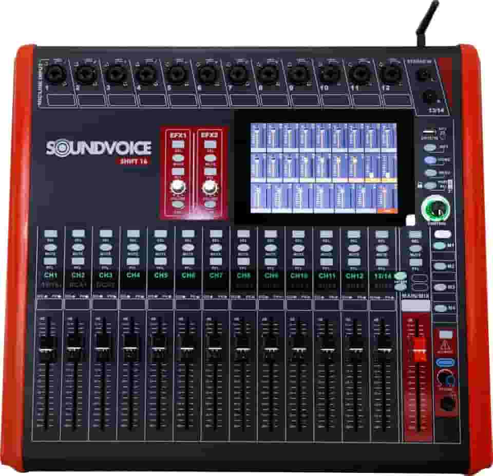 Mesa De Som Digital Soundvoice Shift 16 Efeito 6 Auxiliares Banda Igreja Evento