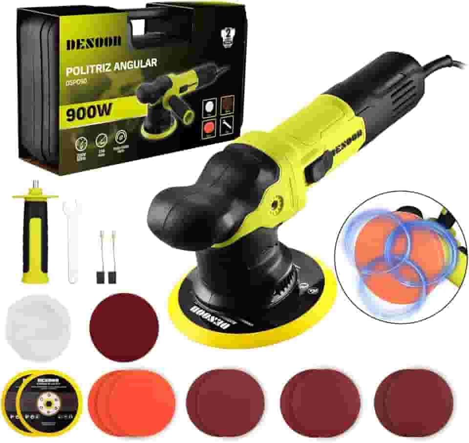 Politriz Roto Orbital Profissional 900W 127V Elétrica Lixadeira Polidor 5500rpm 150MM Polir Lixar Carro Azulejo Madeira Com Acessórios