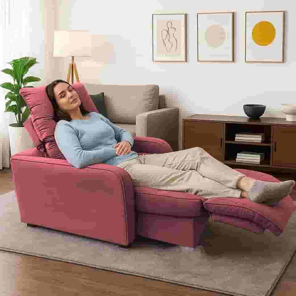 Poltrona Graça Cadeira Papai Mamãe Idoso Reclinável E Retrátil Rosa