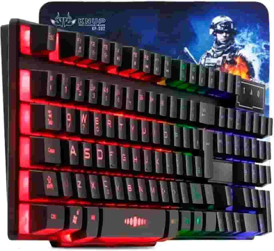 Kit Teclado Gamer Semi Mecanico Iluminado Led para Pc Ps4 Ps5 Xbox Notebook Abnt com Mouse Pad Gamer …