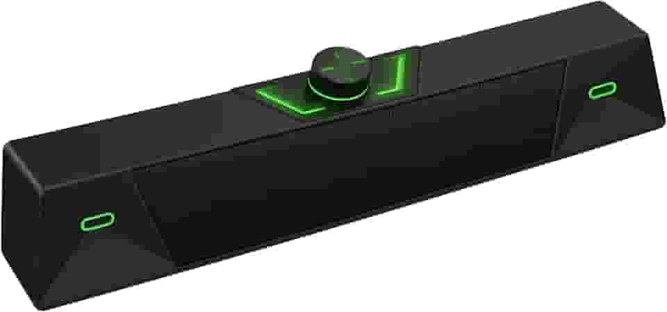 Soundbar Caixa de Som Gamer Compacta 7W RMS, Iluminação LED, USB 5V, Controle de Volume, Ideal para PC, Notebook e Smart TV Com Entrada P2 3,5mm
