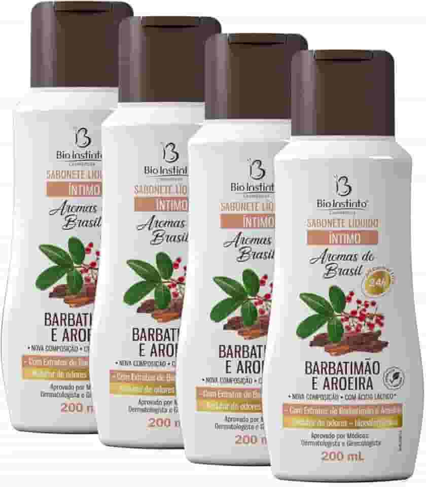 4 UNDs Sabonete Íntimo Líquido Barbatimão e Aroeira 200ml Bio Instinto