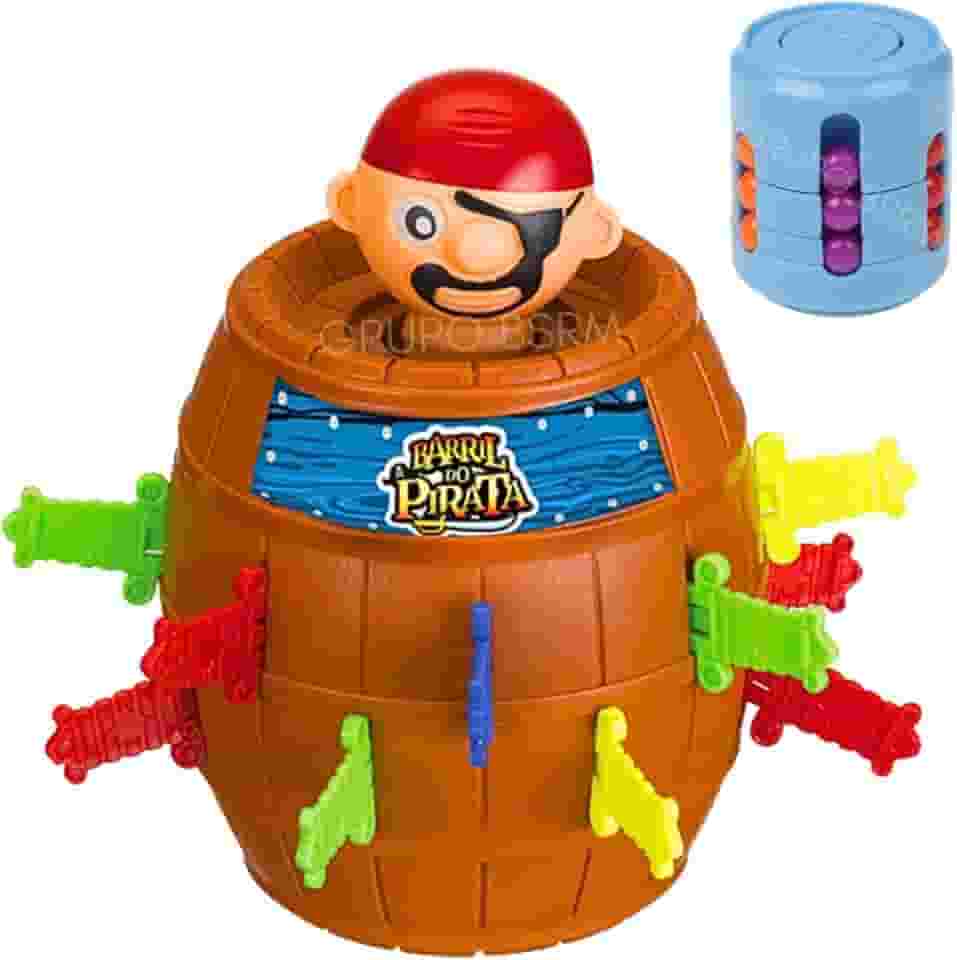 Pula Pirata Barril Kit Brinquedos Criança 5 anos Infantil Jogo Barril do Pirata Presente Para Criança menina menino + Cilindro Magico Brinquedos Educativos Portatil para viagem