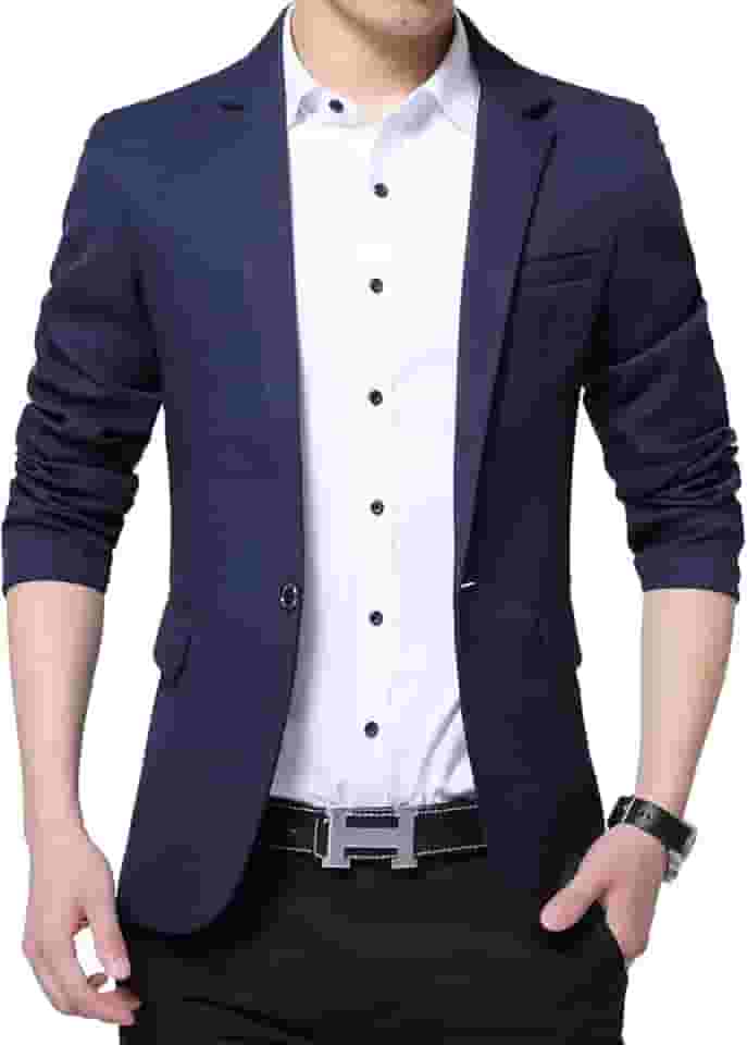 Blazer masculino slim fit com um botão casual