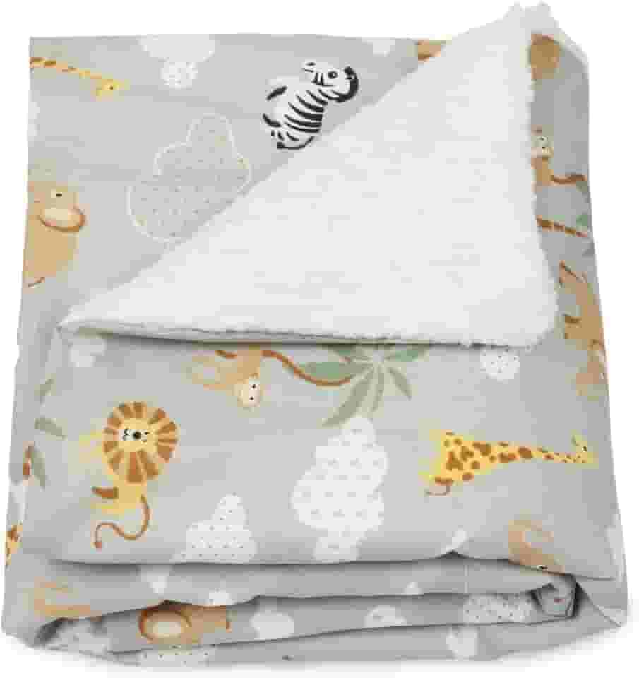 Manta de Bebê Sherpa Safari Cinza