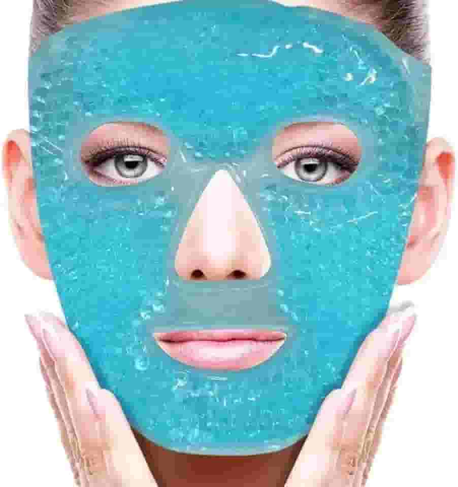 Máscara Térmica Facial em Gel Quente e Fria – Alívio para Inchaço, Olheiras, Acne, Enxaqueca e Relaxamento Anatômica, Reutilizável (CORES VARIADAS)