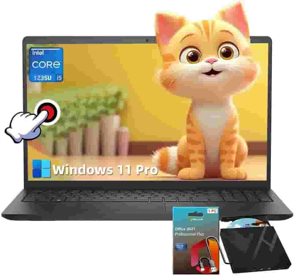 Laptop Dell Inspiron 15 2024 para trabalho e estudo, tela FHD de 15,6 polegadas de 120 Hz, AMD Ryzen 5-5500U (6 núcleos), 8 GB de RAM, SSD de 512 GB, placa de vídeo AMD Radeon, webcam HD, Wi-Fi,