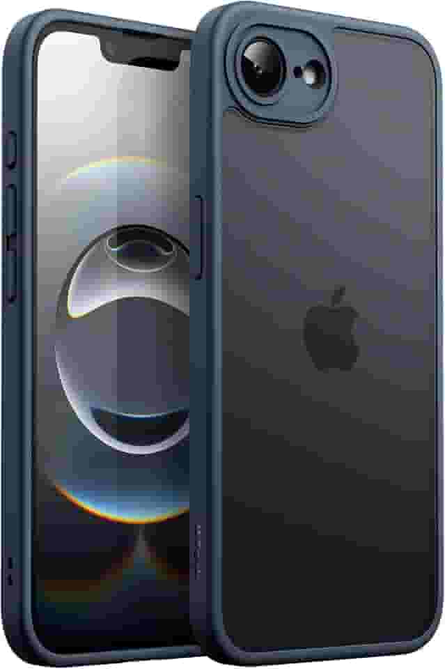 JETech Capa Matte para iPhone 16e 6,1 Polegadas 2025, Case Proteção Contra Quedas de Nível Militar à Prova de Choque, Capinha Traseira Translúcida Fosca, Anti-Impressão Digital (Azul Tempestade)