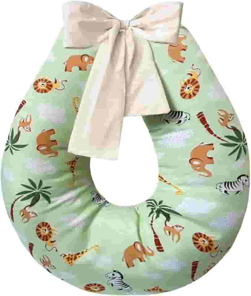 Almofada de amamentação grande 100% algodão (Safari Verde)