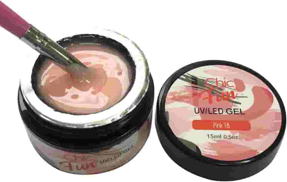 Acrigel Fibra de Gel LED UV para Alongamento de Unhas, 15g, Chic & Fun (Pink 18, x 1un)