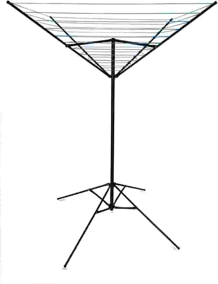 Varal De Chão Aço Carbono Retrátil Giratório Reforçado 11 Cordas Durável Preto Varal Sul Único