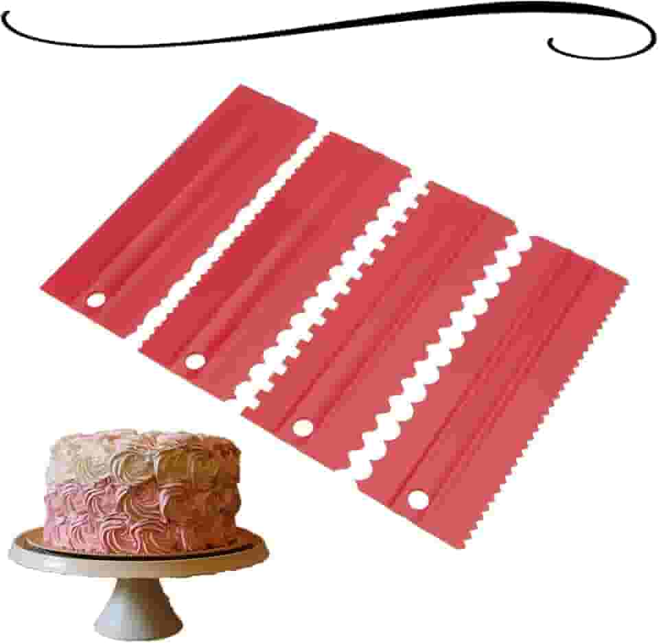 KIT 4 ESPÁTULAS DECORATIVAS PLÁSTICAS PARA CONFEITARIA