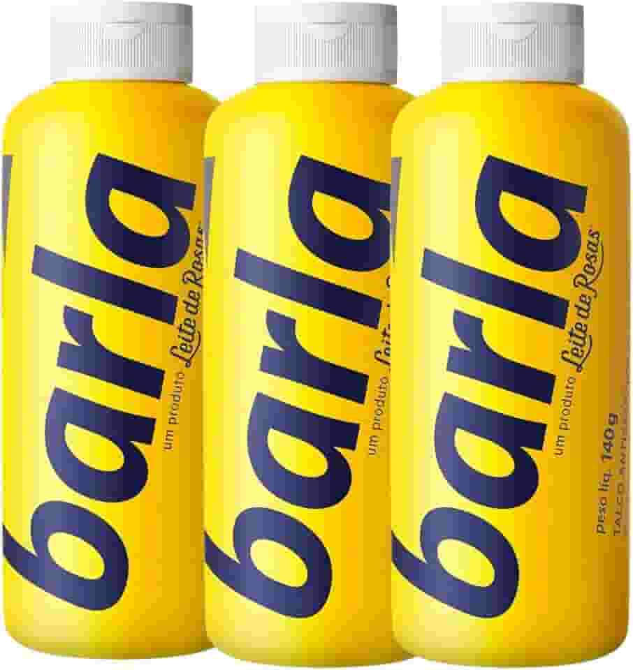 KIT 3 TALCO BARLA GRANDE 140G ANTISSÉPTICO COM PERFUME PÉ, AXILA E VIRILHA