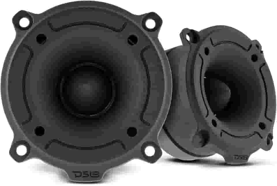 DS18 Super Tweeter PRO-TW120B em preto - 2,5 cm, moldura de alumínio e diafragma, 300W máx. 200 W RMS, 4 Ohms, crossover integrado - Os tweeters PRO são os melhores no mercado de áudio profissional e