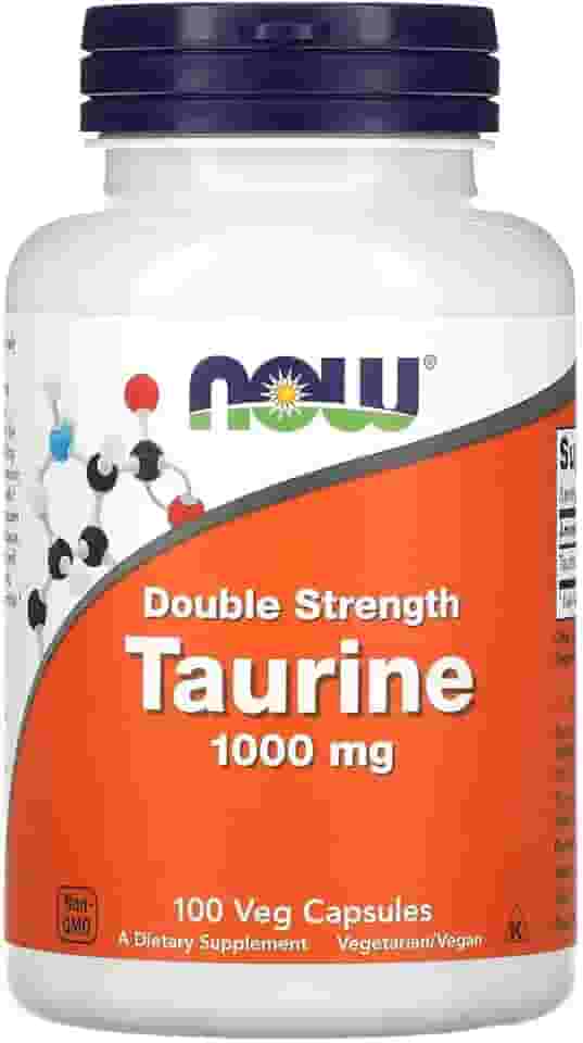 NOW Foods Taurina 1000mg Dupla Força 100Veg Cáps Importado