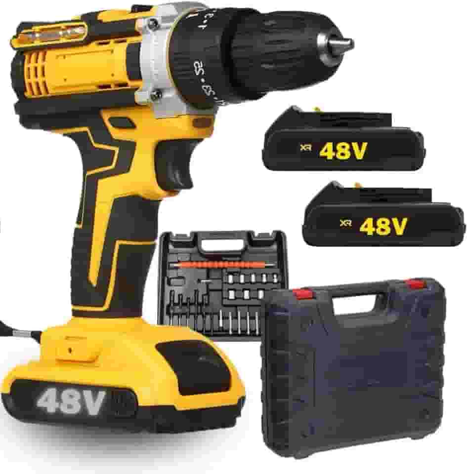 PARAFUSADEIRA FURADEIRA 12V, 21V e 48V COM 2 BATERIAS, MALETA E KIT COMPLETO DE ACESSÓRIOS | APOLLO'S STORE (12v (Bateria Quadrada))
