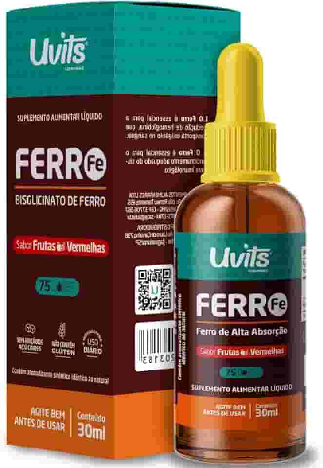 Ferro Bisglicinato Líquido 30 ml Gotas Sublingual - Uvits